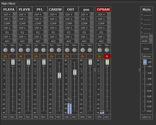 After moving the fader, sound is detected and the audio is recorded