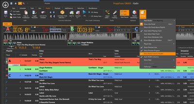 Playlist with new banded layout and option